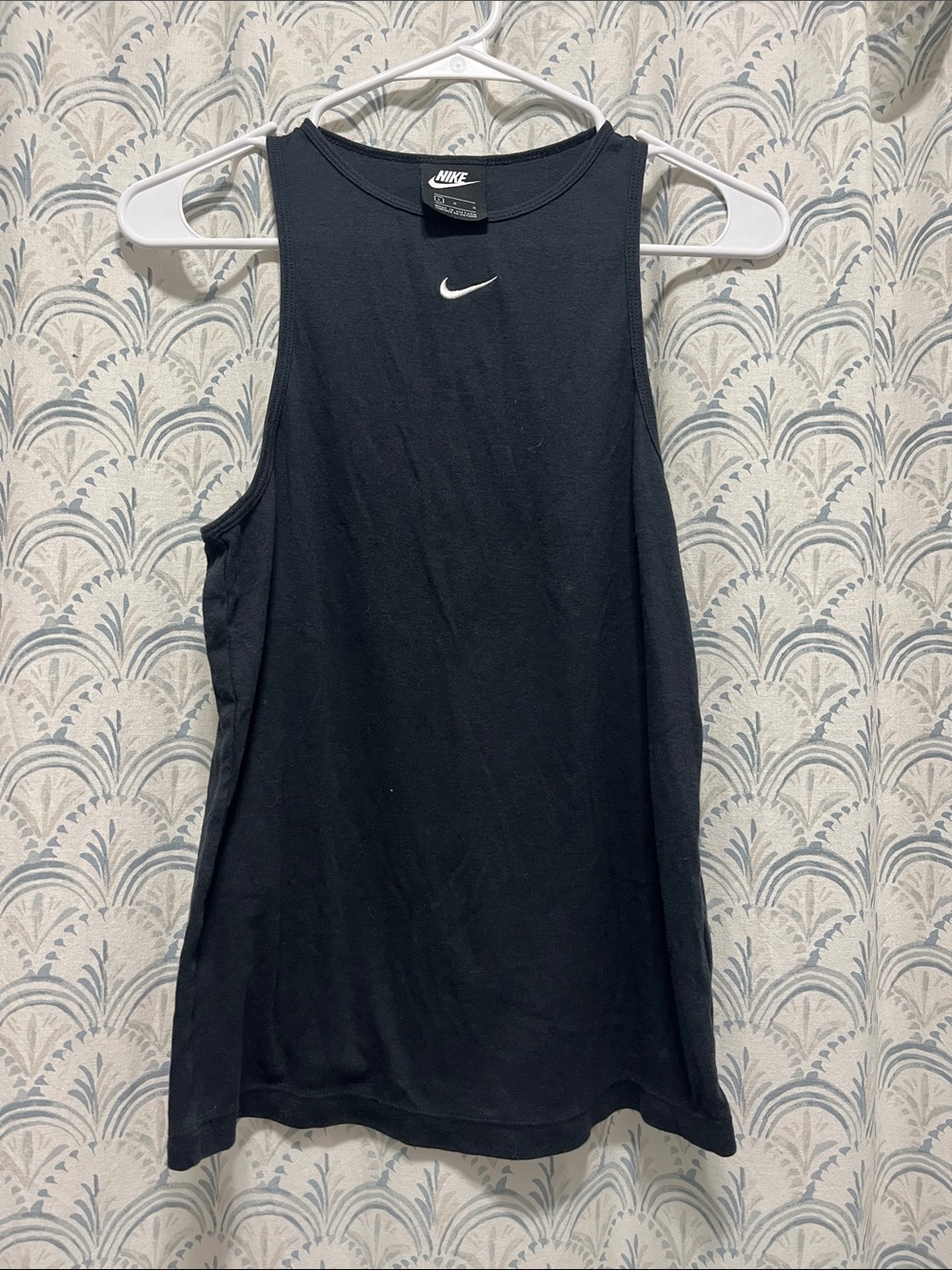 Nike Black Unisex Sleeveless Swim Rash Guard with White Swoosh